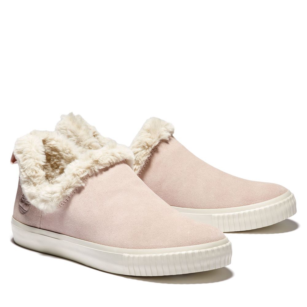 Pantofi Barca Timberland Dama Roz - Skyla Bay Warm Lined Slip-Ons - Romania - KJNORQ750